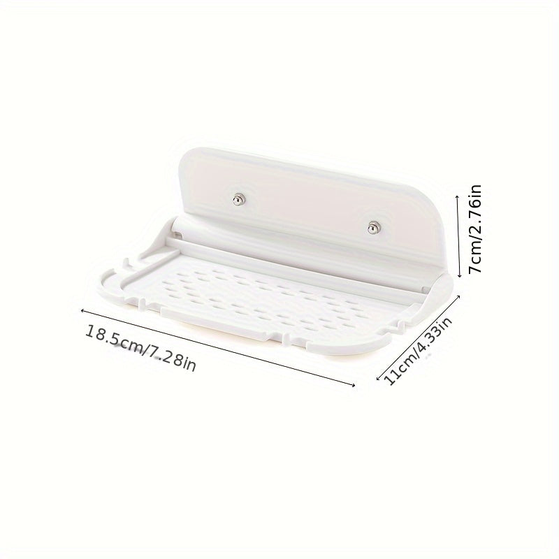 Collapsible Plastic Storage Rack for Kitchen Bathroom Living Room No Drilling