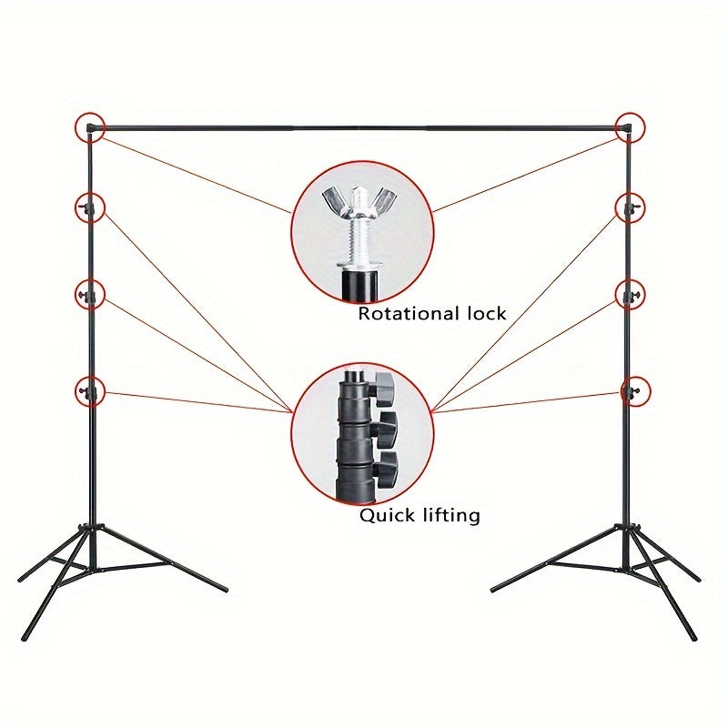 2x2m Photography Background Stand with Cloth and Props for Studio Shooting