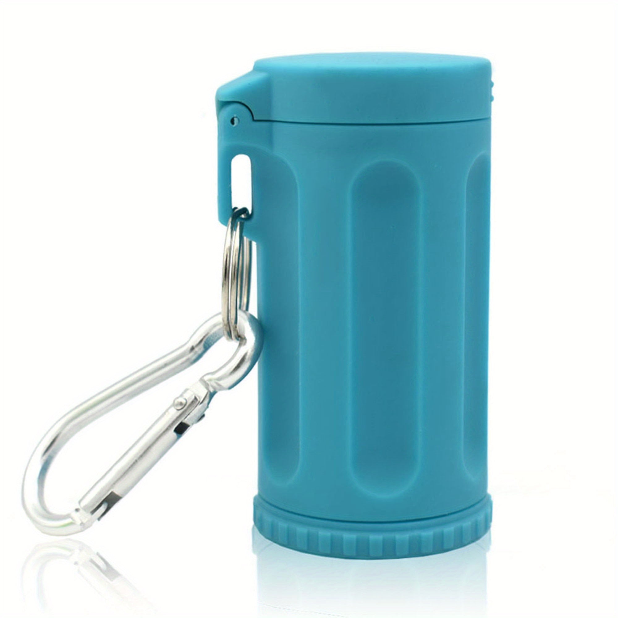 Portable Plastic Ashtray with Lid Keychain Hook Travel Outdoor Car Accessory