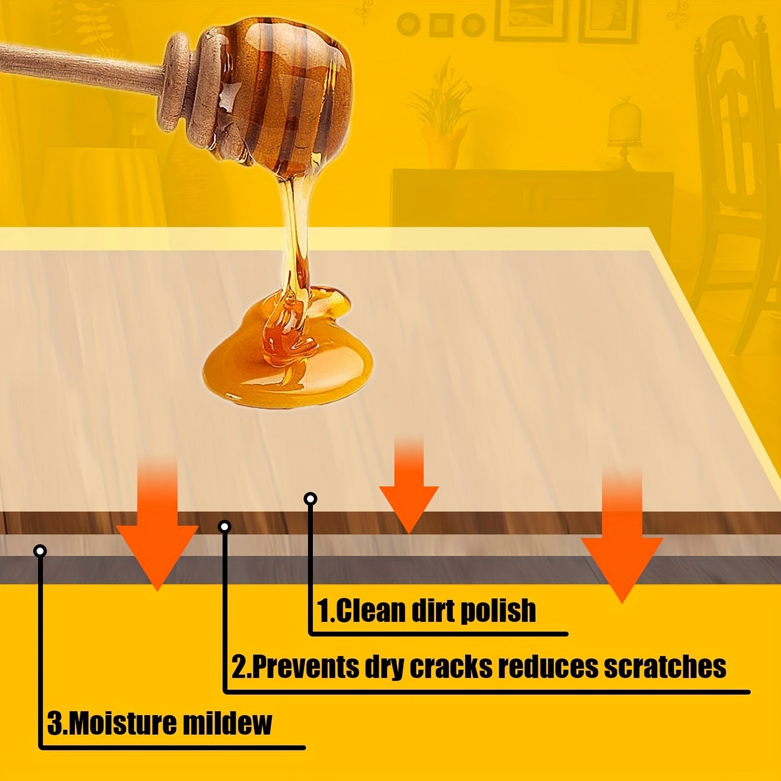 Limpiador de cera de abejas para cuidado de muebles de madera, removedor de manchas para suelos pulidos