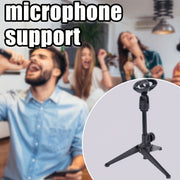 Soporte de micrófono portátil ajustable con conector XLR negro para oficina y estudio