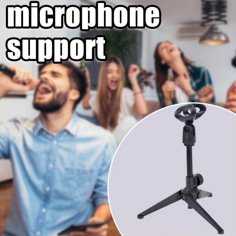 Soporte de micrófono portátil ajustable con conector XLR negro para oficina y estudio