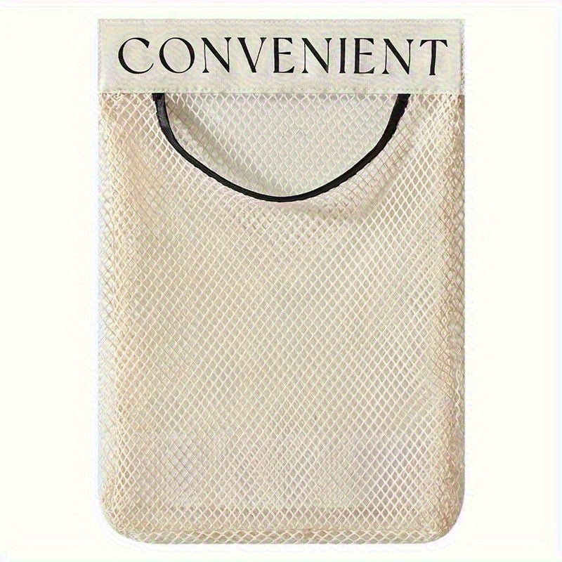 1 dona Yuqori elastik to'rli osma saqlash sumkasi tortish tugmasi bilan - turli xonalar uchun ko'p maqsadli tashkilotchisi. (Bej).