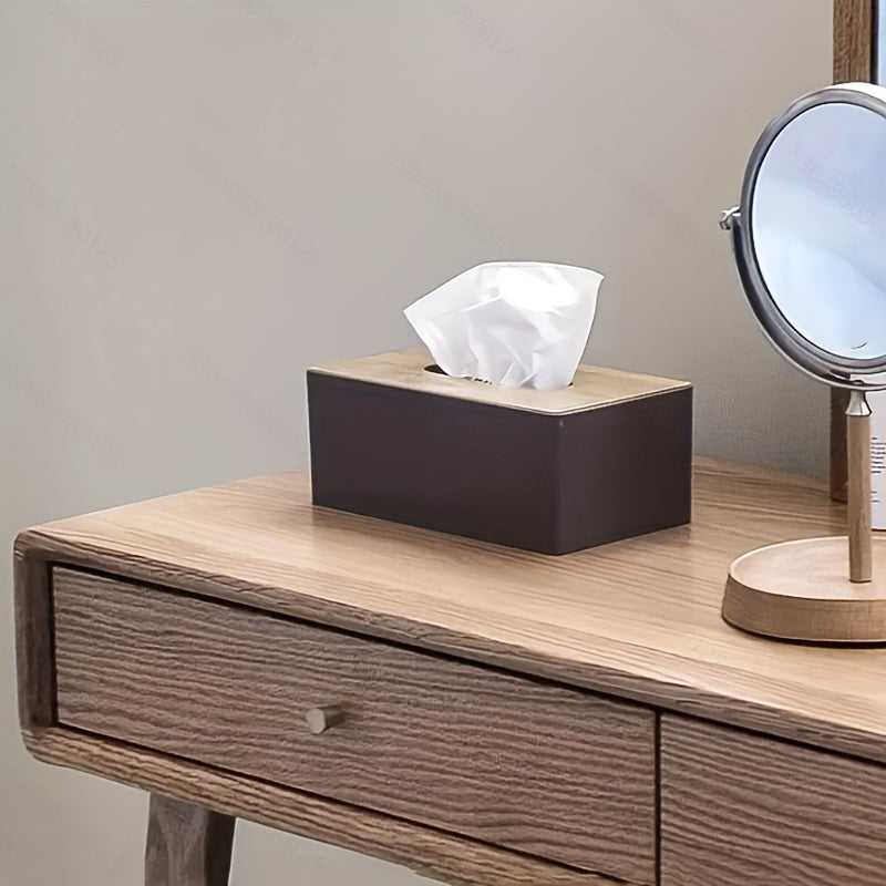 Porta pañuelos de madera grande para baño o sala de estar, gran capacidad