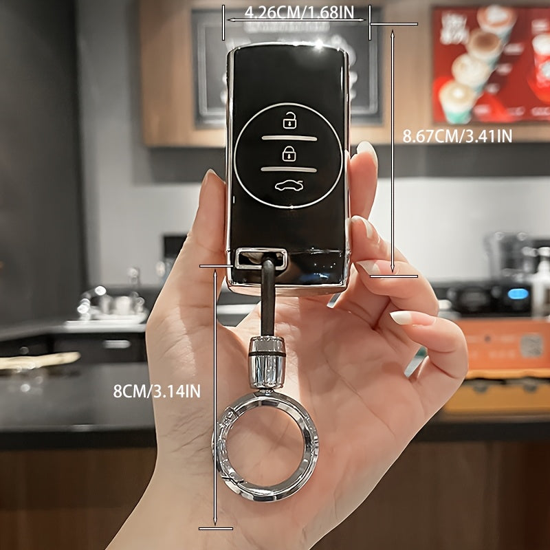 Чехол-обложка для автомобильного ключа из TPU, прочная оболочка с петлёй для ключа