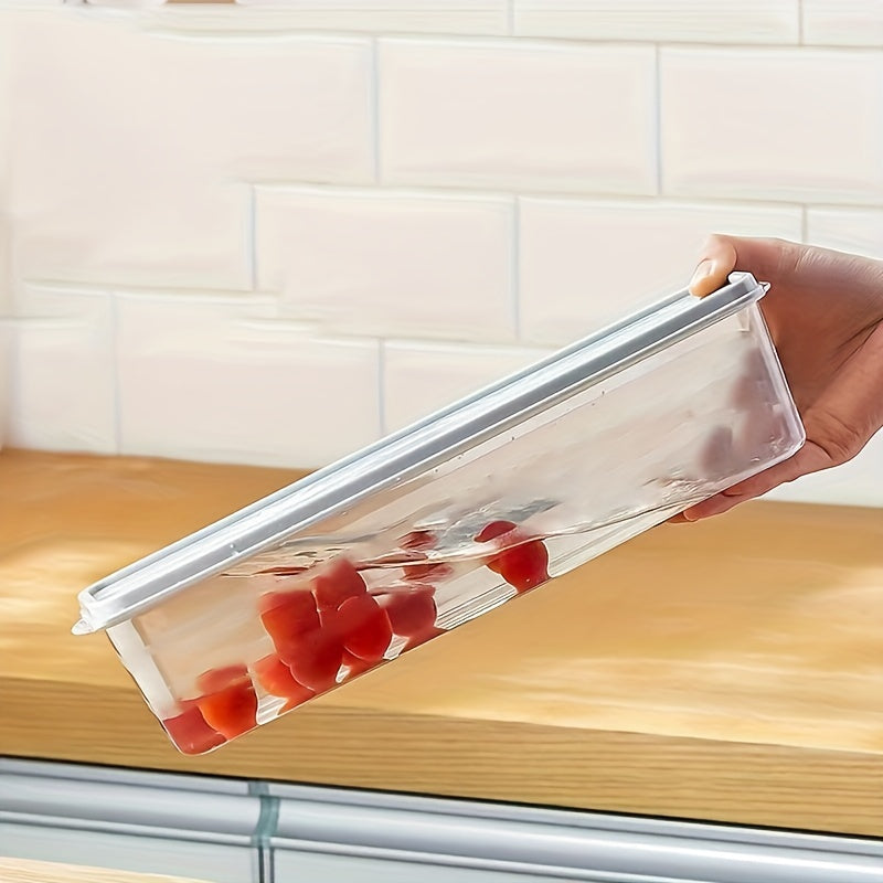 Contenedor de almacenamiento de verduras de plástico reutilizable Square con tapa abatible para hierbas frescas y verduras verdes