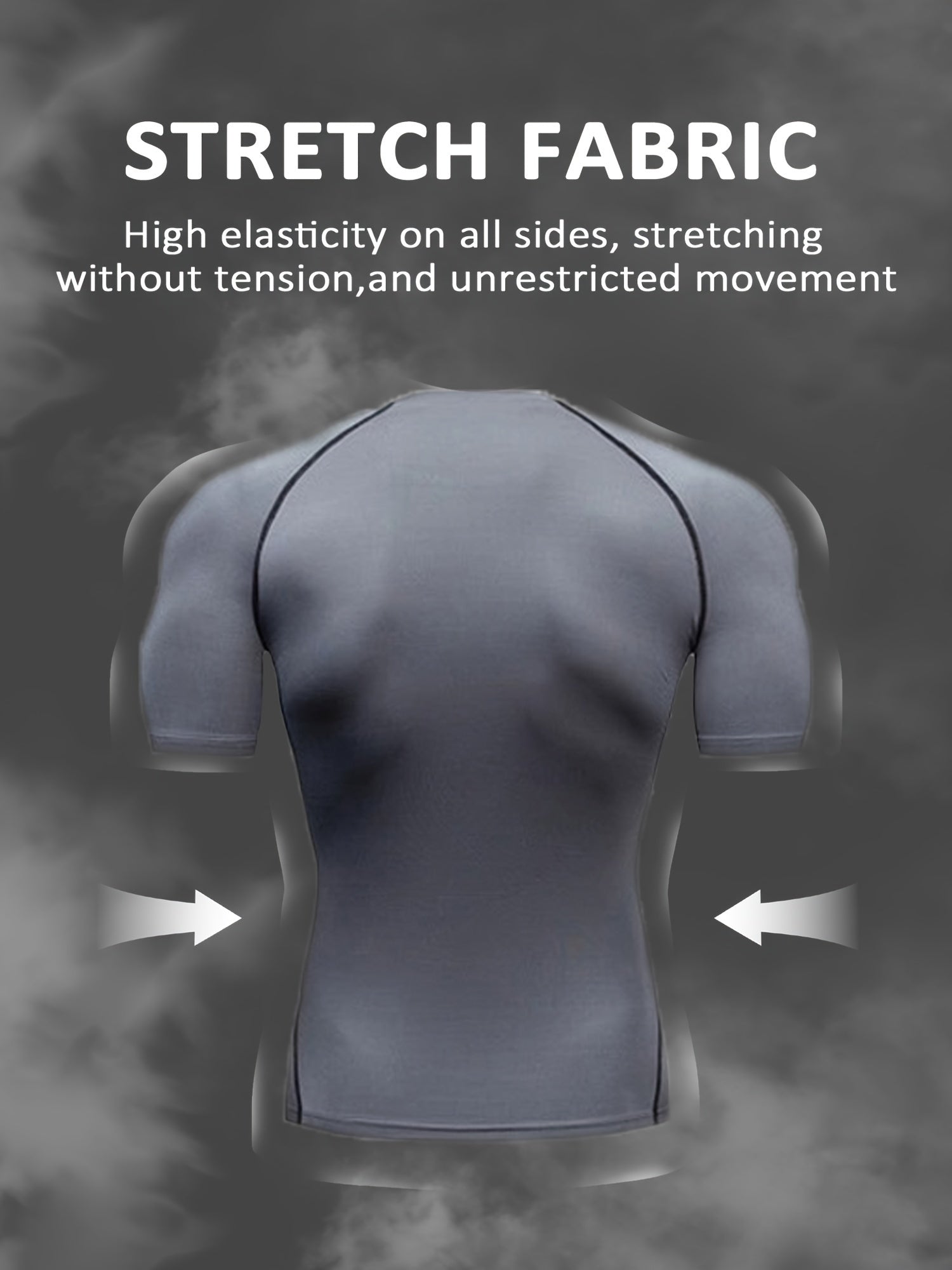 Men's Athletic Set Quick-Dry Smile Print T-Shirt and Multi-Pocket Shorts for Gym Running Outdoor