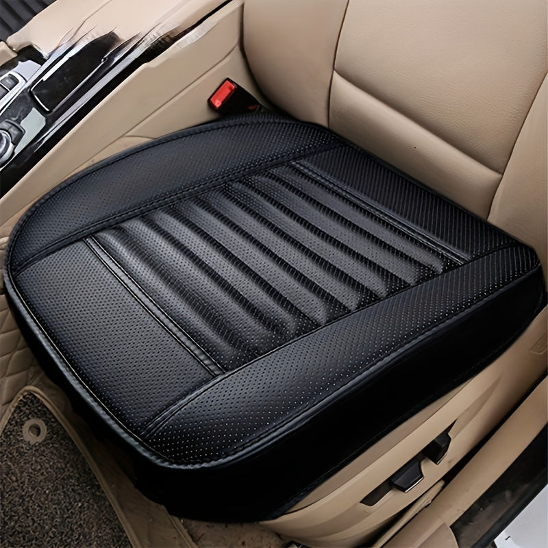 Faux Leather Car Seat Protector Cushion with Breathability and Anti-Slip Safety