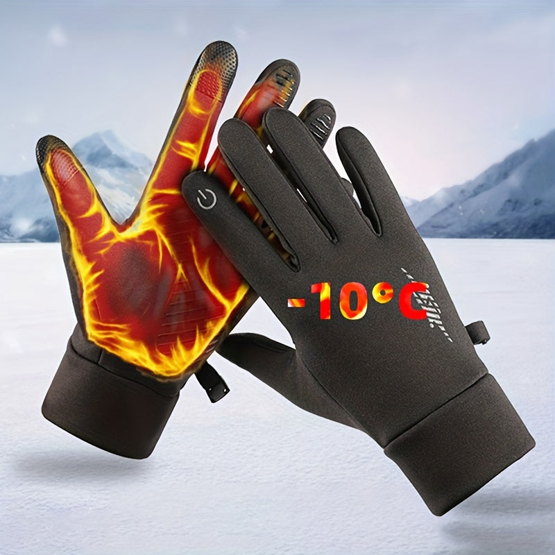 Winter Gloves for Men Women Black Warm Waterproof Windproof Touch Screen Non-slip Wear-resistant