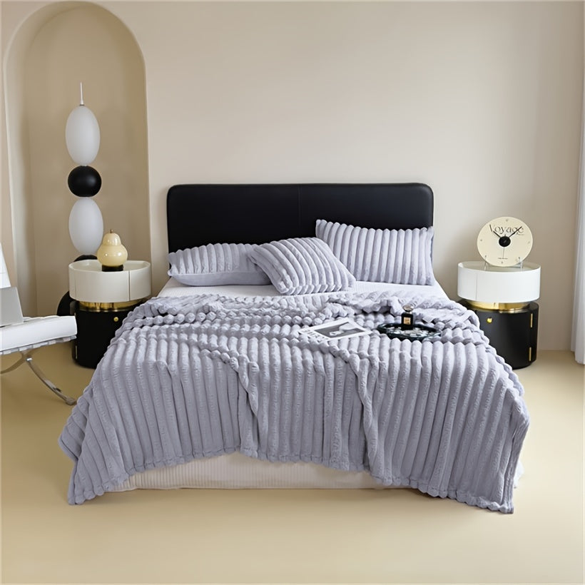 Manta de felpa de conejito suave para uso en cama acogedora, multicolor, 50x60 pulgadas