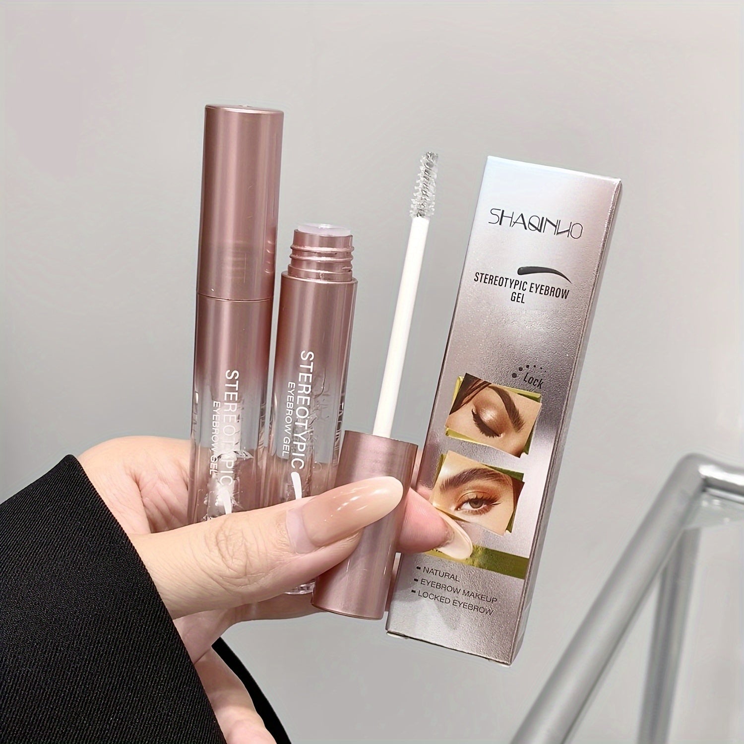 Gel de cejas 3D para mujer, a prueba de agua, de larga duración, con cepillo