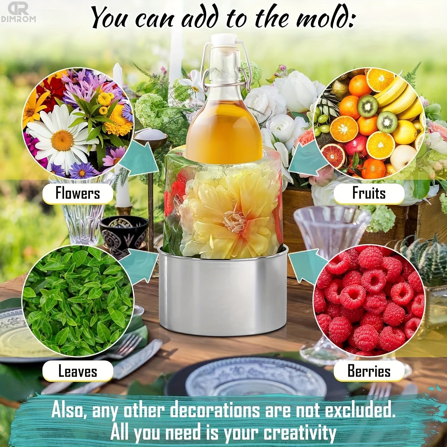 Ice Mold Wine Bottle Cooler Champagne Bucket with Transparent Freezable Design