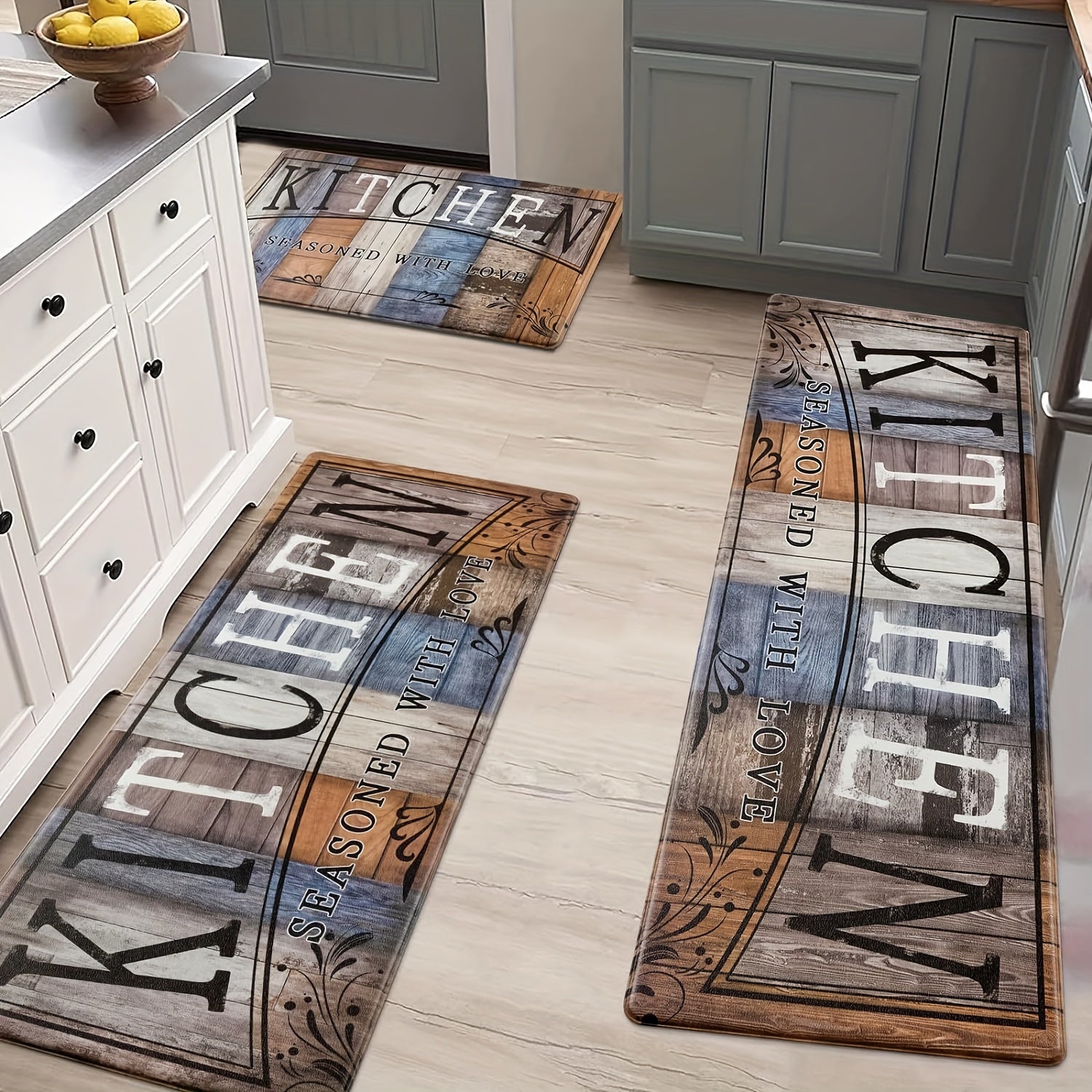 1 шт. Коврик с буквенным принтом, устойчивый к усталости, для прачечной и кухни, бытовой антимасляный моющийся дверной коврик для кухни, коврик для ванной комнаты, раковины, гостиной, спальни, прачечной и офиса, домашний декор