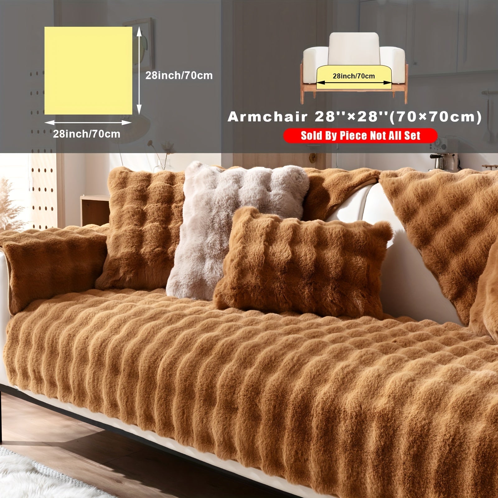 Накидка на диван из флиса для 2-4 местных диванов в 8 цветах, моющаяся в машине, дружелюбная к питомцам, современный дизайн