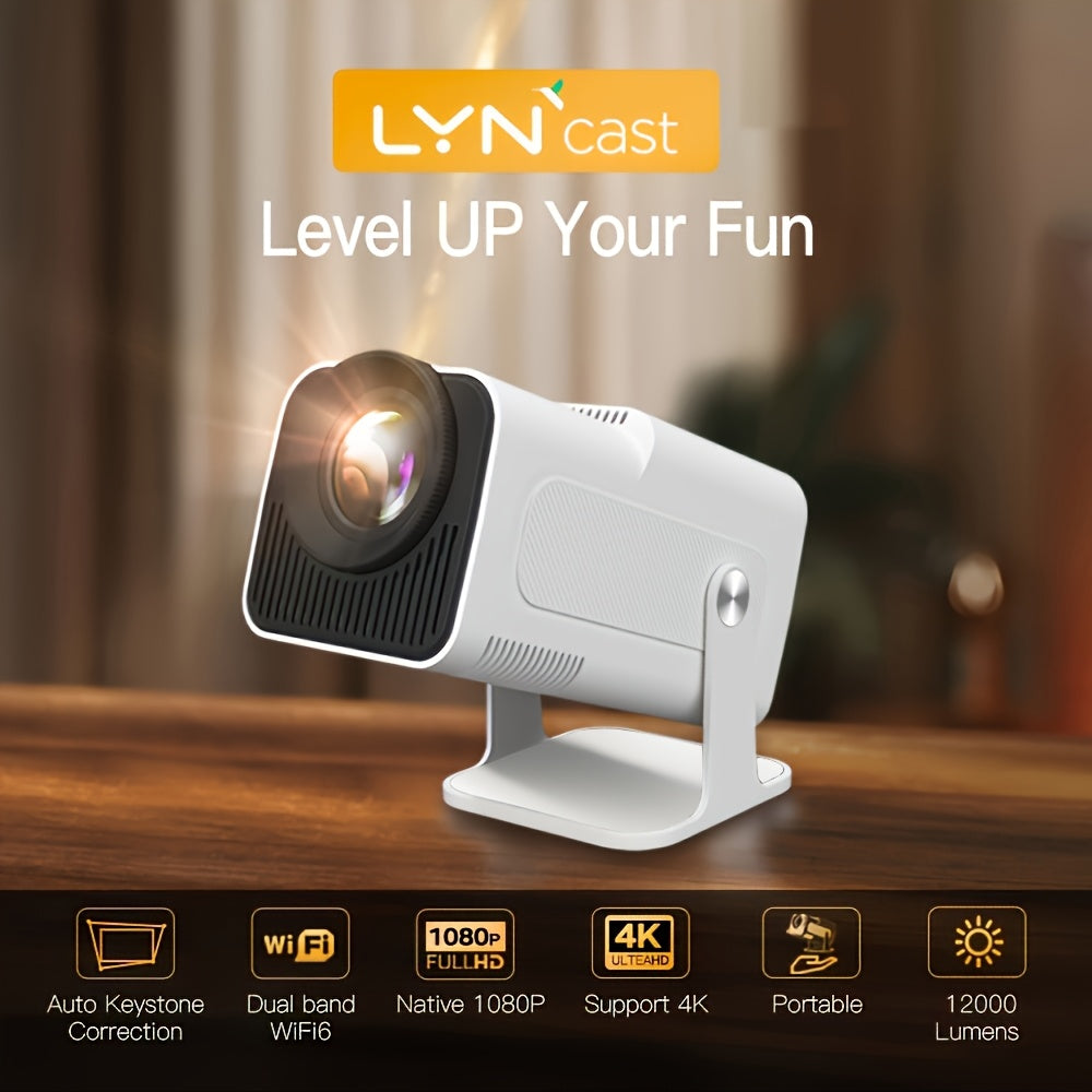 Mini Portable WiFi6 1080P 4K Smart Home Theater Projector with Auto Keystone