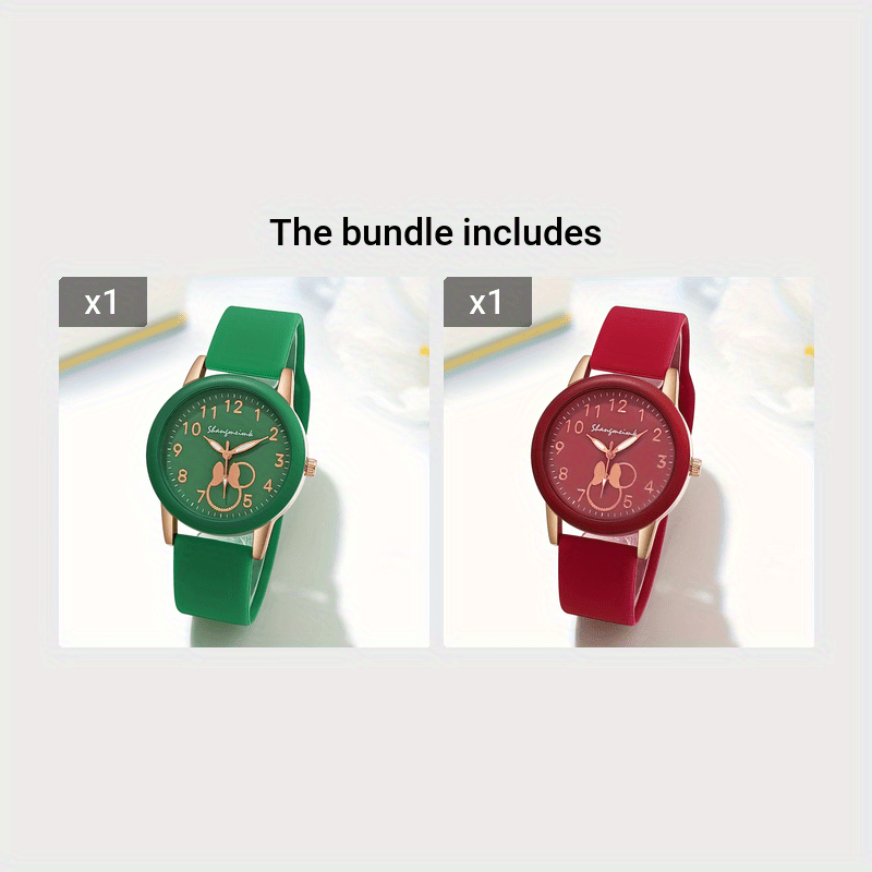 Women's Silicone Wrist Watch with Colorful Candy Design and Round Quartz Dial