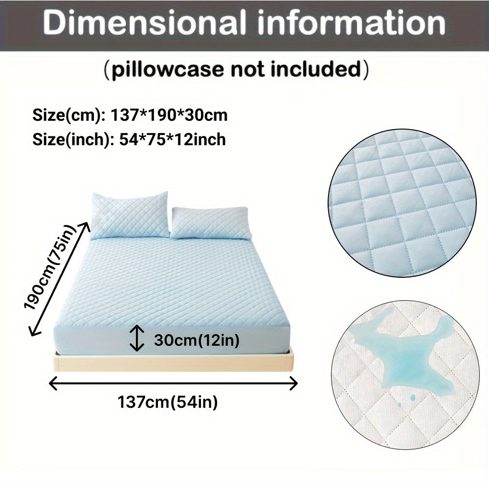 3-Layer Quilted Waterproof Mattress Protector Fitted Sheet for Single or Double Bed