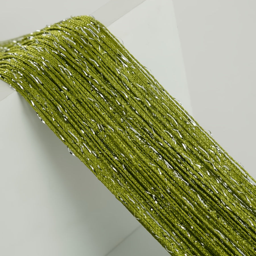 Orange and Yellow Beaded Curtain Polyester Sheer Door Hanging for Living Room Bedroom Wedding Entrance