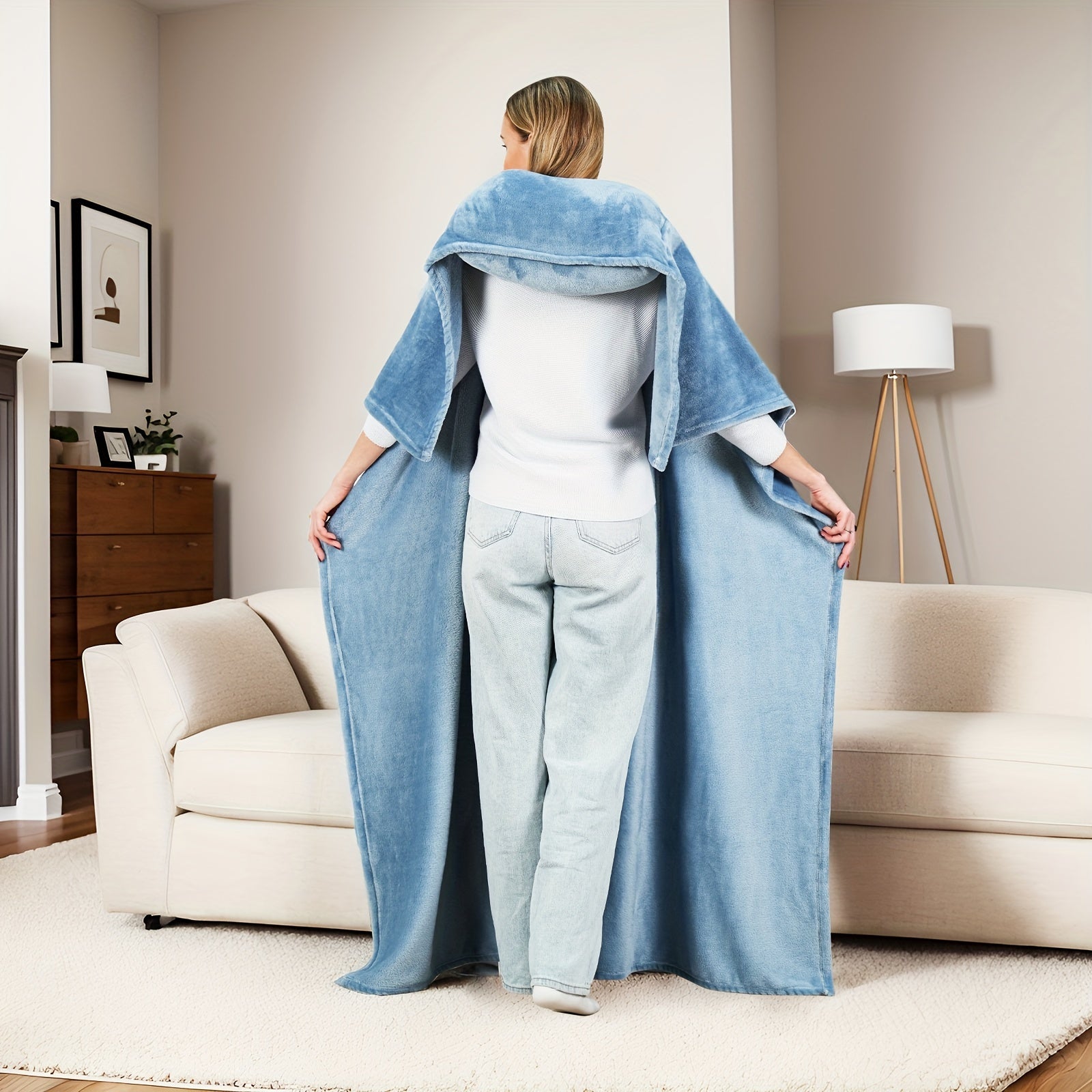 Kuchli yostiqli ko‘ylak bilan ko‘k Fleece yostiqli yostiq uchun o‘rindiq uchun va sayohat uchun