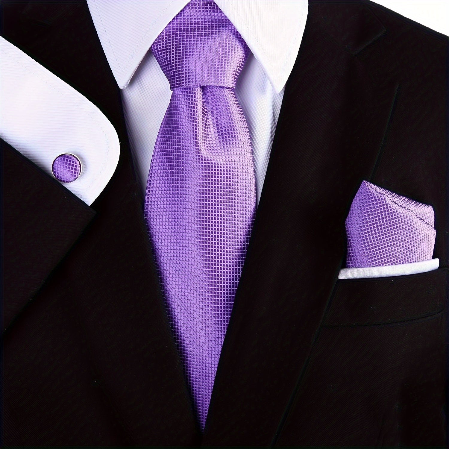 Мужской формальный набор галстуков с карманным платком и запонками для свадеб и деловых встреч