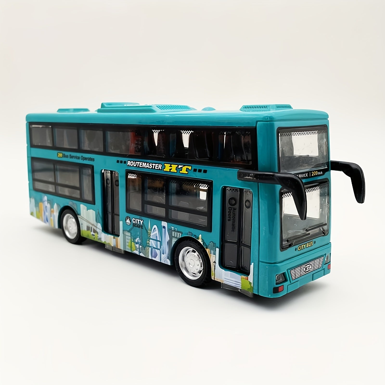 Juguete de autobús de dos pisos con batería para niños de 3 a 6 años con sonido realista y luces intermitentes