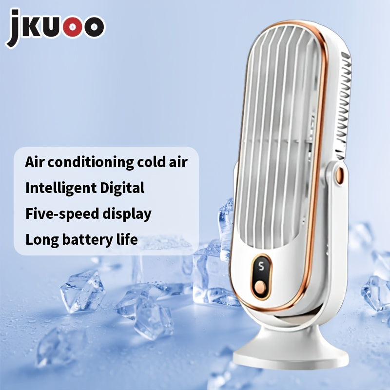 Portable Fan with 5 Speeds, 720° Oscillation, USB Rechargeable Battery