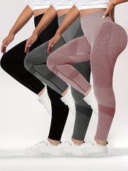 Plus Size Skinny Leggings Women High Waist Stretchy Casual Spring Summer Pack of 3