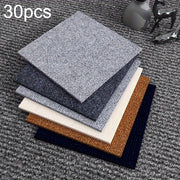 30-Pack Self-Adhesive Carpet Floor Tiles Shapes and Stripes 30x30 cm for Office Balcony
