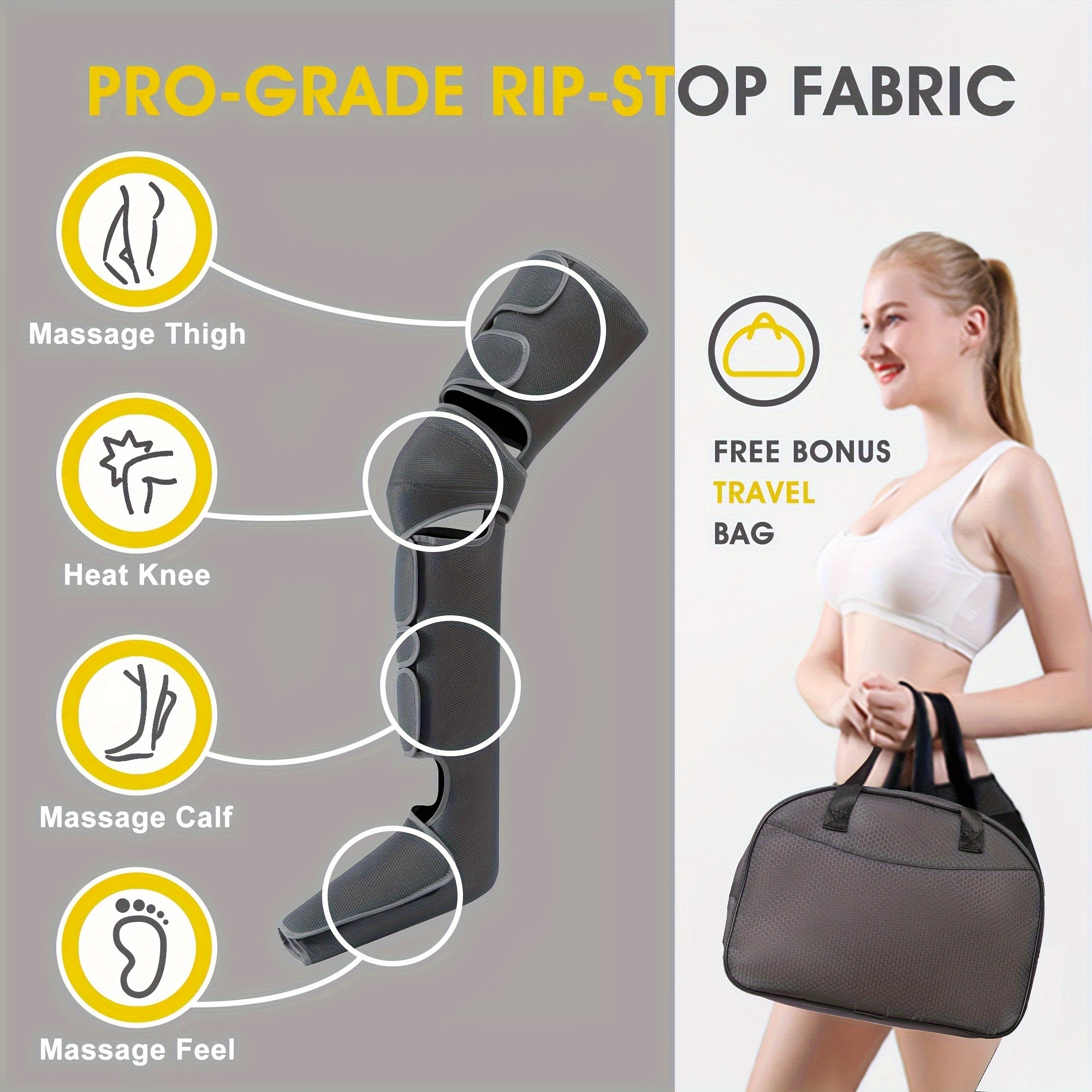 Heated Foot Leg and Calf Massager with Adjustable Straps Digital Display for Men and Women