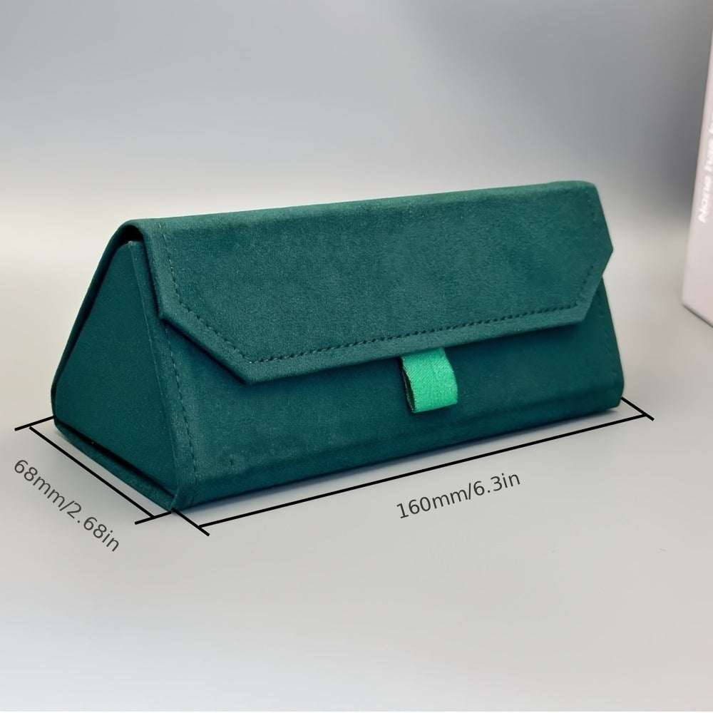Triangular Artificial Leather Eyewear Case with Pull Tab, Crush-Proof and Protective