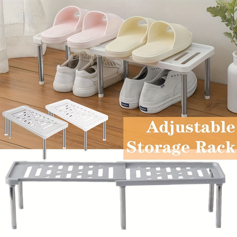 Nerjaveyka va plastik sozlanadigan saqlash tokchasi - oshxona, hammom va ofis uchun ixcham tokcha tashkilotchisi - ziravor shishalari, idishlar va oshxona anjomlari uchun mukammal - oshxona tashkiloti va saqlash uchun ajoyib