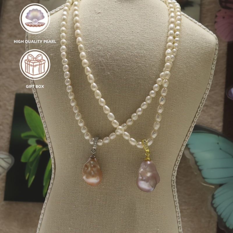 Vintage uslubidagi katta shirin suv marvaridli pandent, zamonaviy Barokko dizaynlaridan ilhomlangan, ajratib olinadigan va DIY zargarlik yaratishda ko'p qirrali. Har qanday tadbir uchun mukammal sovg'a g'oyasi.