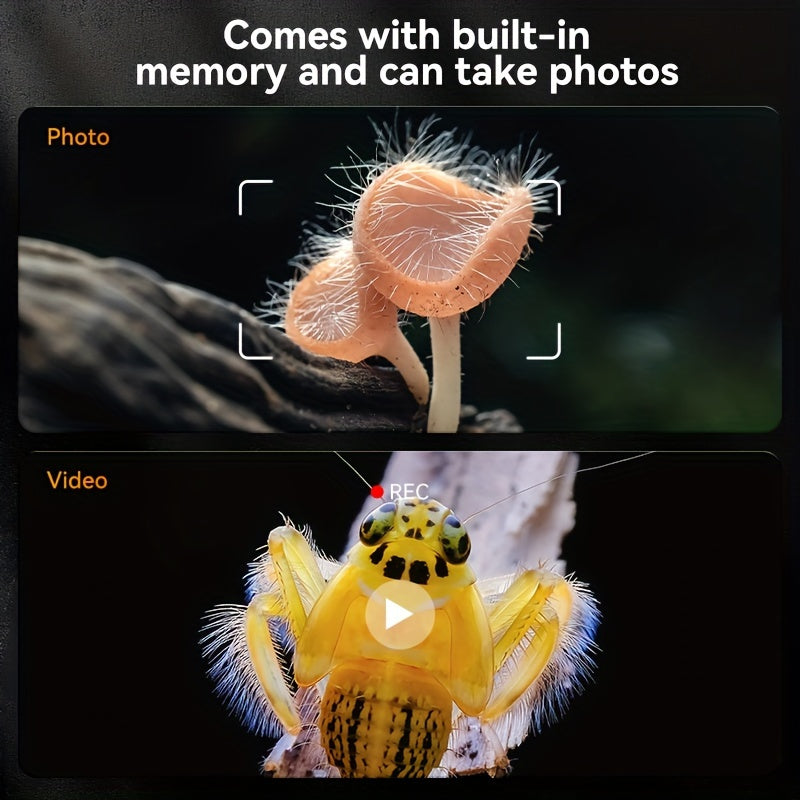 Digital Microscope 1200X 17.78cm/10.92cm with 8 LED Illumination for Biological Research Coin Appraisal and Education