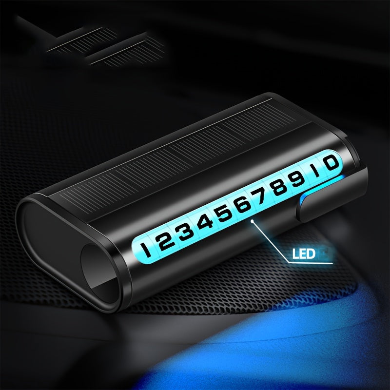 Soporte de placa de matrícula de coche de alta gama con luz nocturna solar, dial giratorio, disponible en tres colores