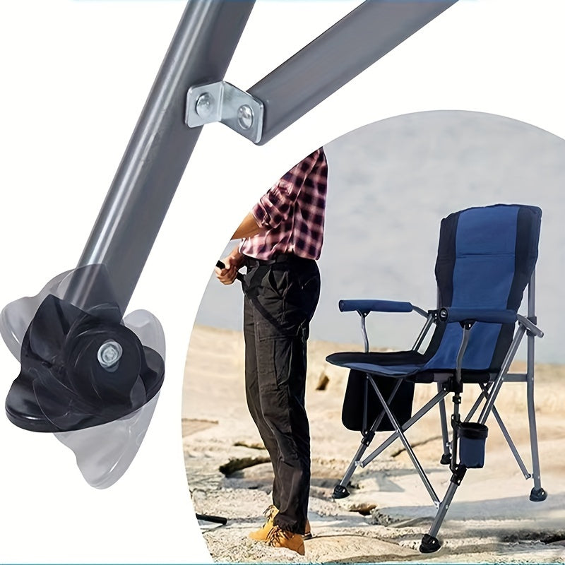 Large Outdoor Folding Chair with Storage Bag and Cup Holder for Camping Picnics and Fishing