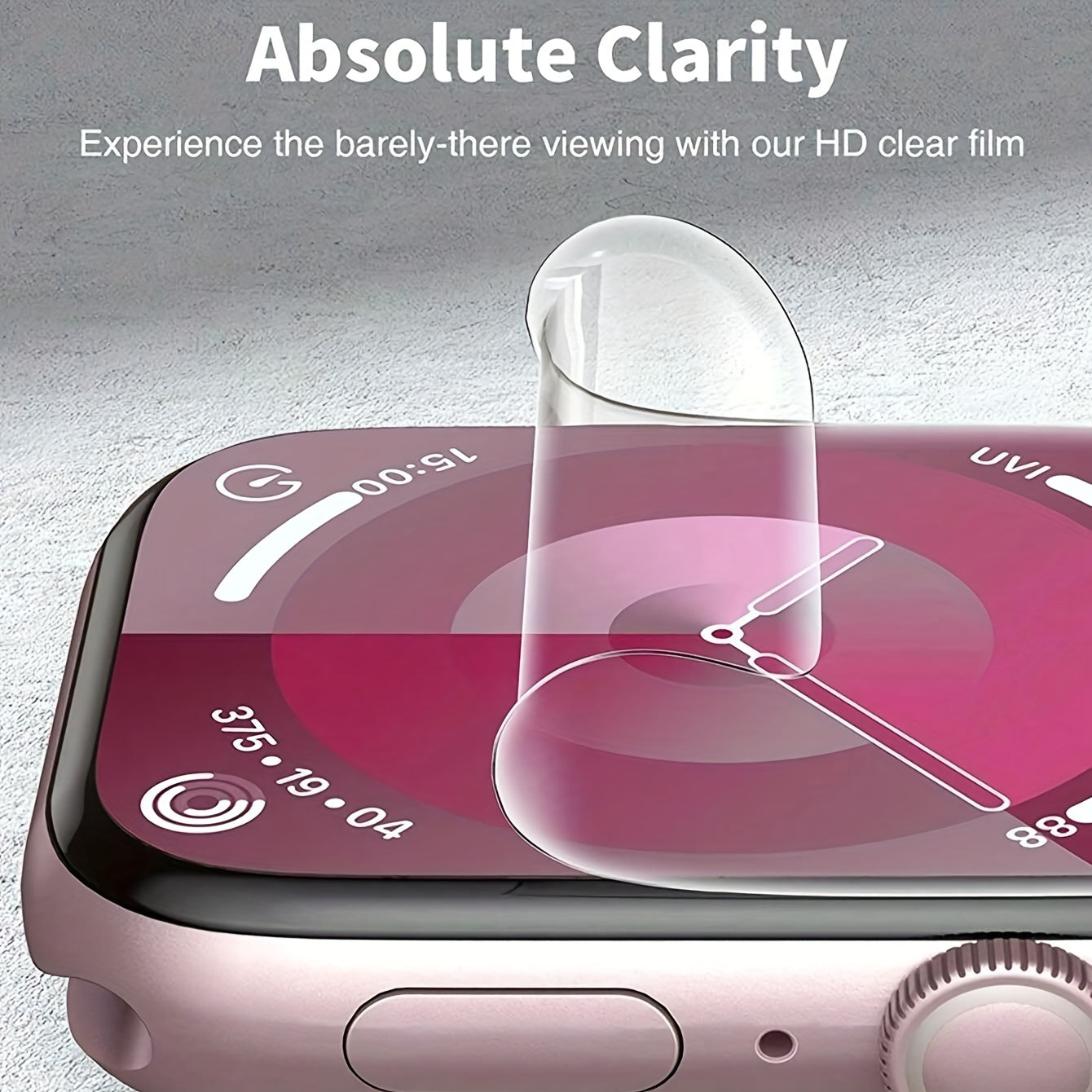 6 Pack Clear TPU Hydrogel Screen Protectors for Apple Watch Series Compatible