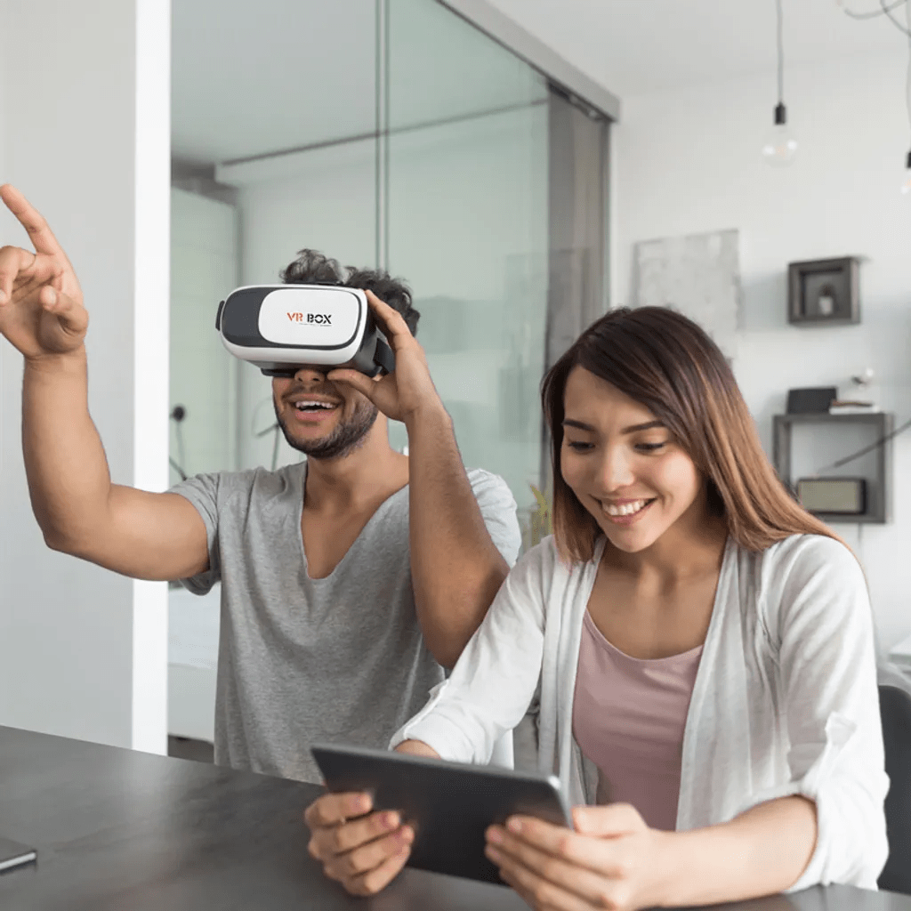 Smartfonlar uchun ilgʻor VR bosh kiyimi, yaqinlik sensori bilan, binokulyar uslub, Aux ulanish