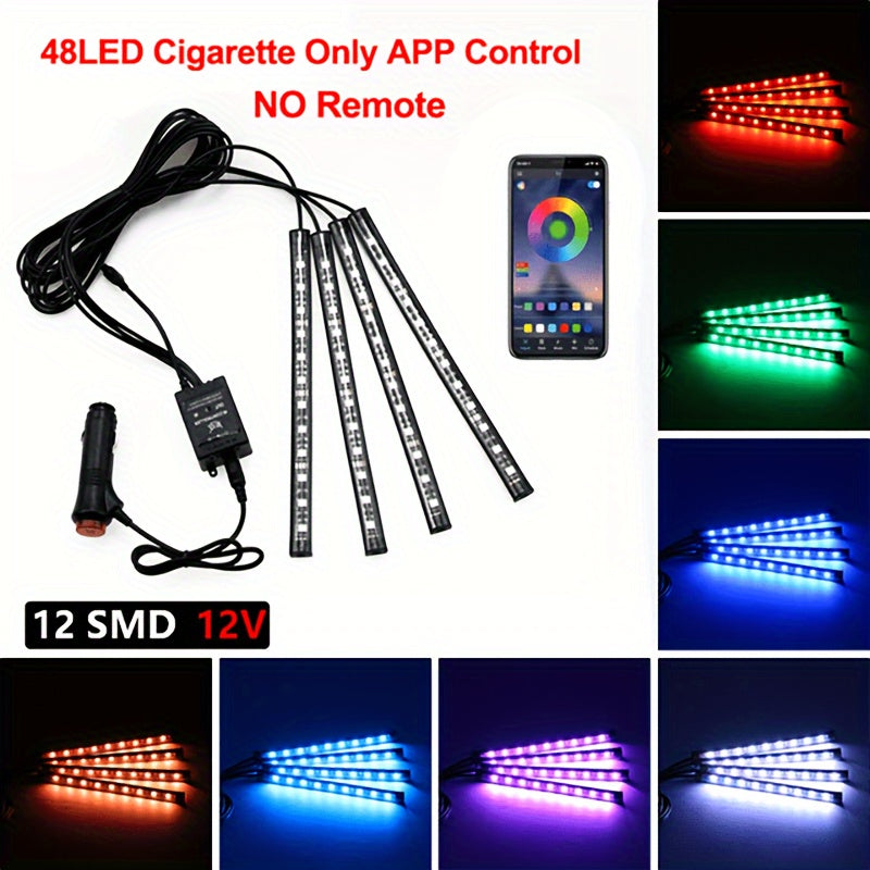 Kit de iluminación interior de LED RGB para coche con sincronización musical