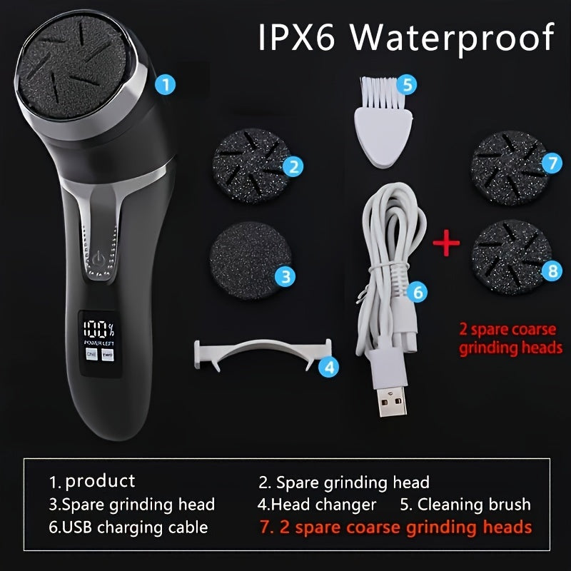 Портативная, перезаряжаемая электрическая пилка для ног для профессионального удаления мозолей и восстановления кожи ног. Отличный подарок для сухой, треснувшей кожи.