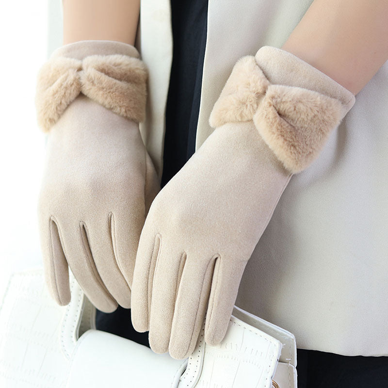 Women's Winter Gloves Warm Windproof Touchscreen Leather Gloves