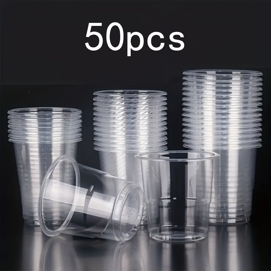 Paquete de 50 vasos de plástico desechables libres de BPA, irrompibles para bebidas frías