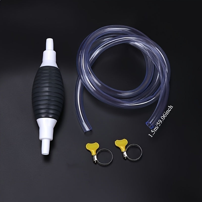 Портативный насос для перекачки топлива из ПВХ с гибким шлангом, черный и белый