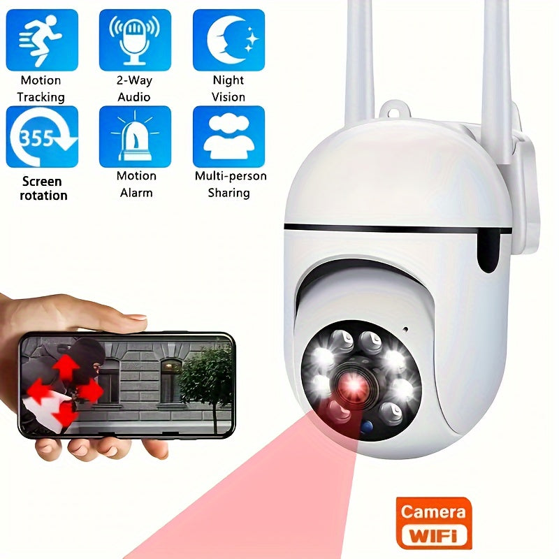1080P HD Wireless Security Camera with Color Night Vision Two-Way Audio Pan Tilt Zoom Smart Home Pet Camera
