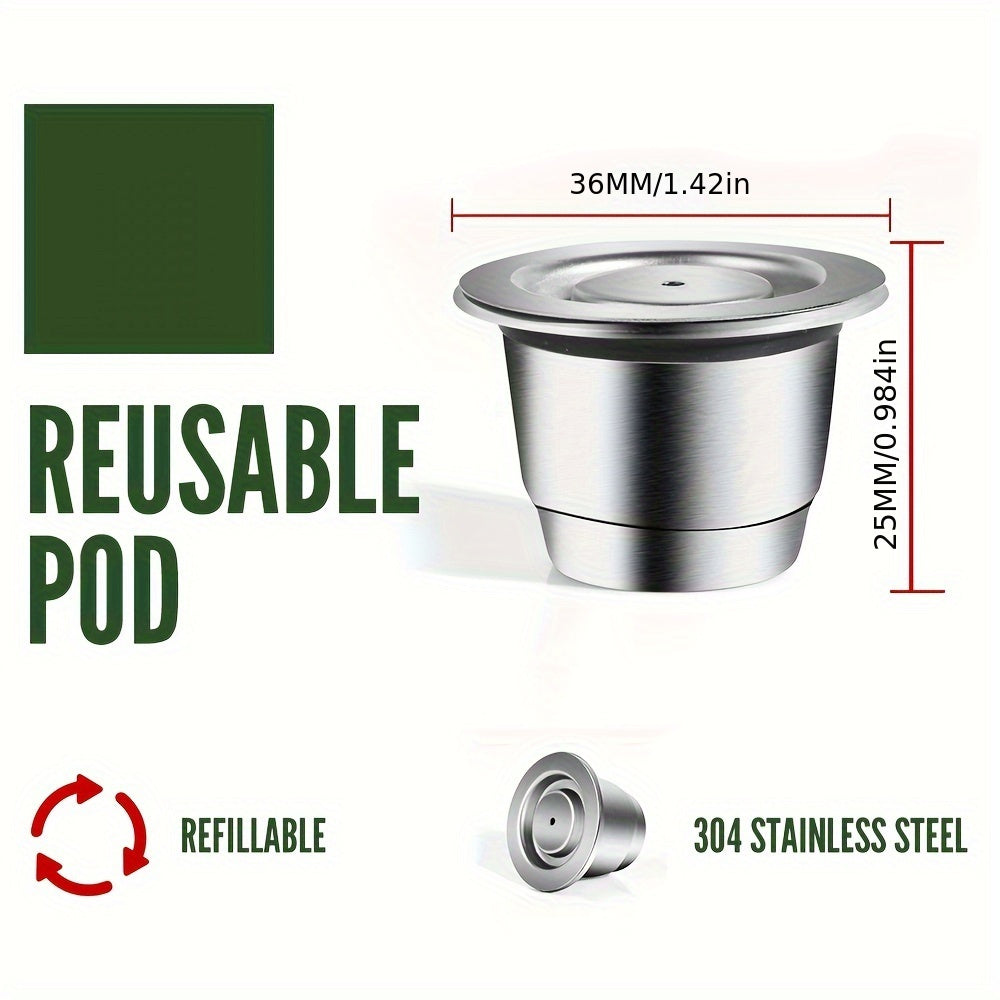 Stainless Steel Reusable Coffee Capsule with Bird Nest Design for Espresso Machines