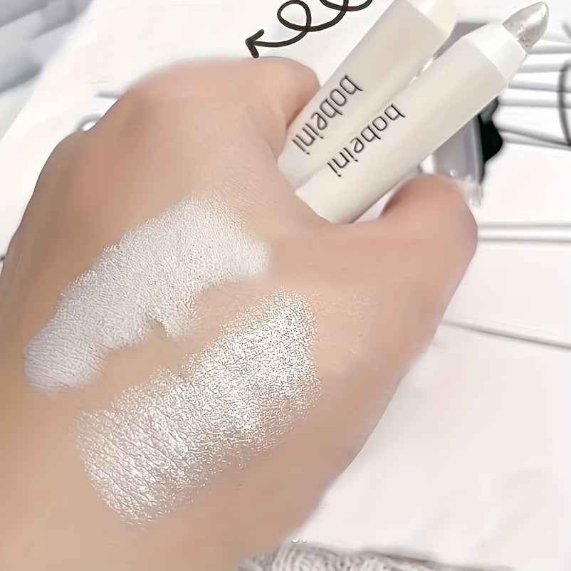 Women Pearlescent Highlighter Eyeshadow Pen Brown Gold Glitter Finish