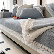 Boho Style Sofa Cover Pet-Friendly Machine Washable Short Plush Anti-Slip Fits Armchair to Sectional