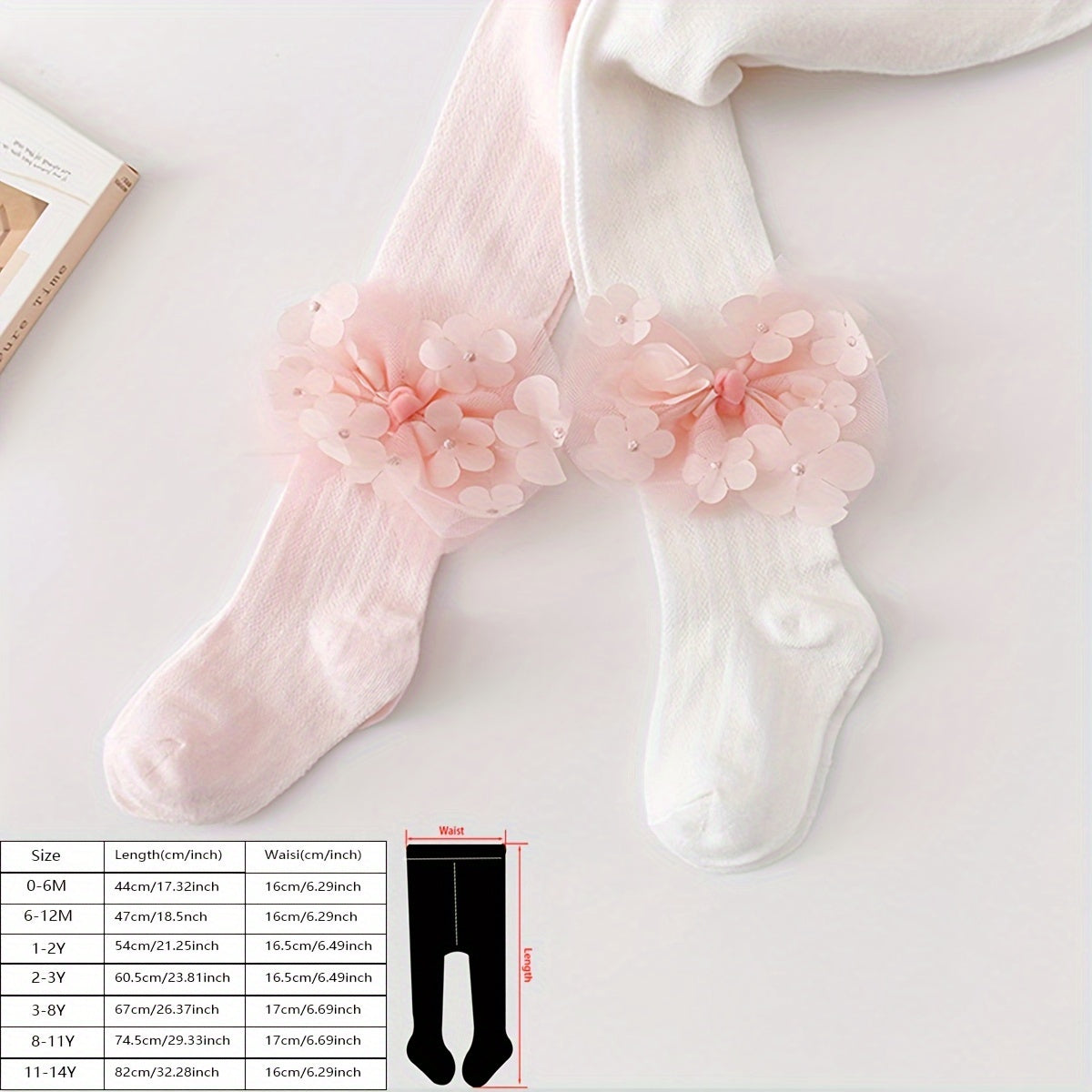 Girls' Summer Mosquito-Proof Floral Bow Leggings Cotton Blend 2 Pack