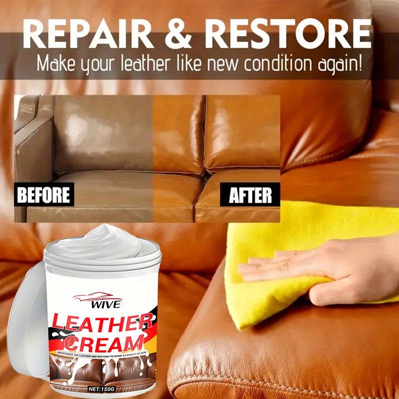 Leather Care Cream for Sofas Shoes and Jackets 150g Conditioning Restoring