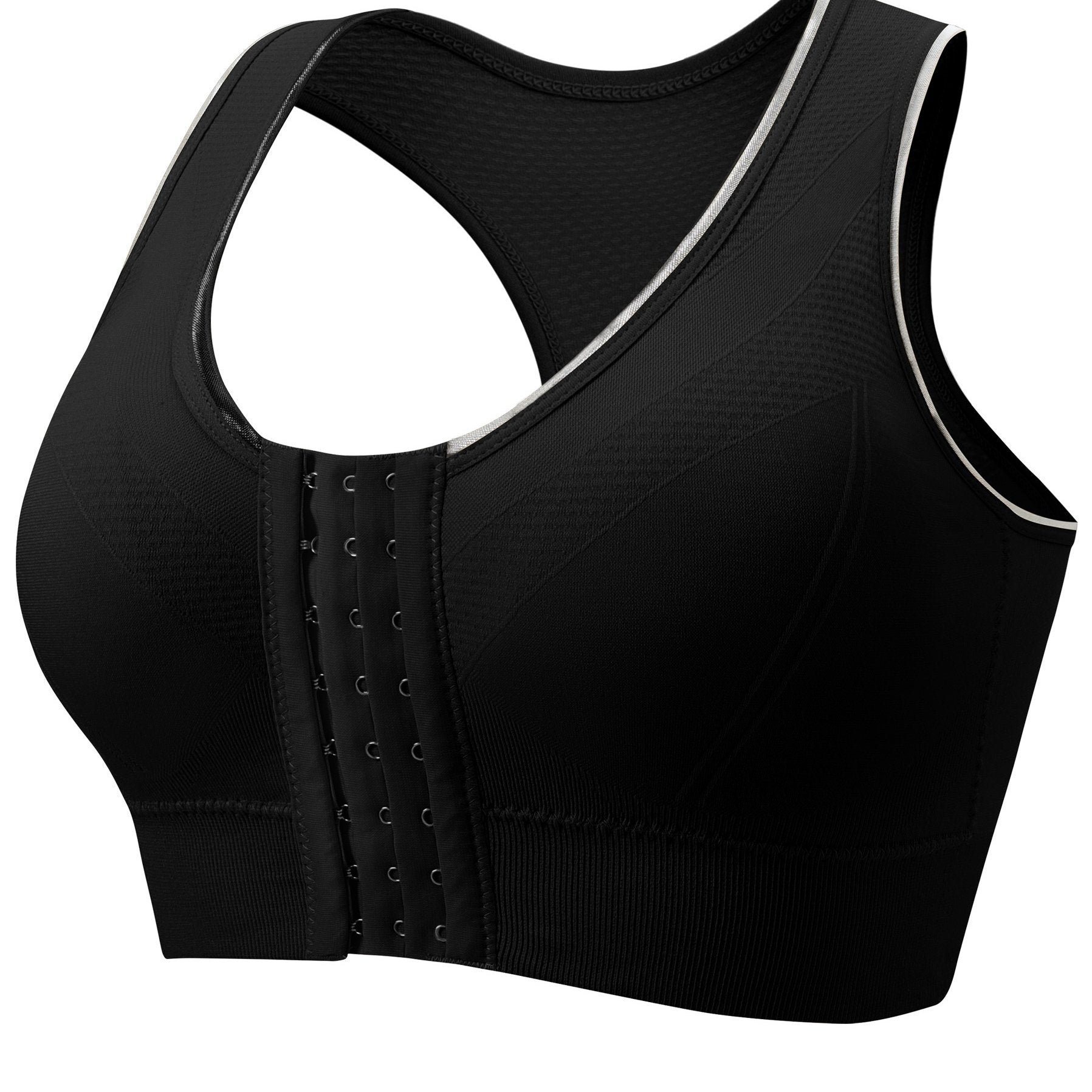 Plus Size Sports Bra Wire-Free Front Closure Breathable Yoga-Ready