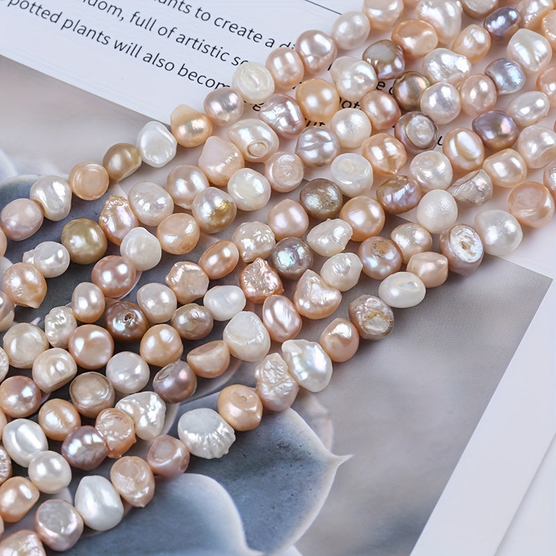 Set of 42 A-Grade 8-9mm Baroque Natural Pearl Necklace Accessories in White Pink Purple